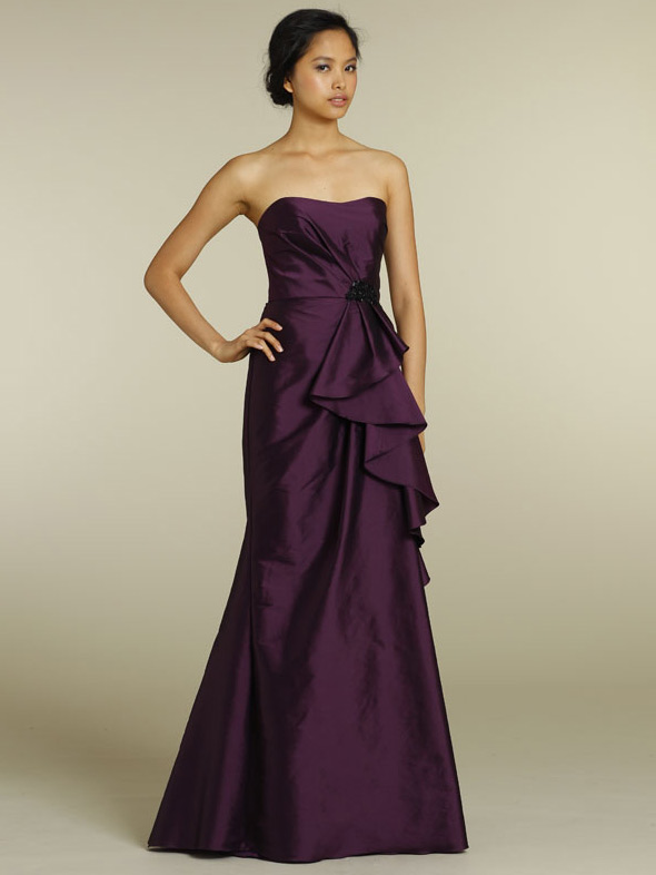 long eggplant bridesmaid dresses